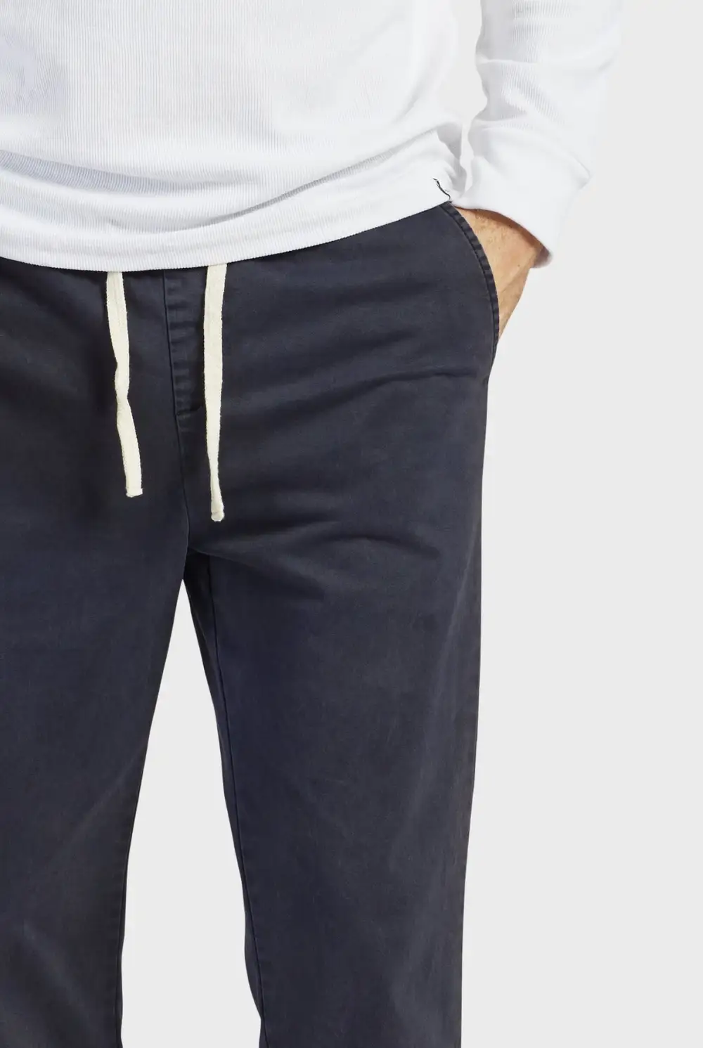 Casual Tapered Fit Cotton Blend Chino Pants
