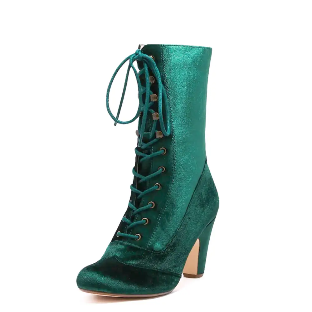 Velvet Victorian Ankle Boots