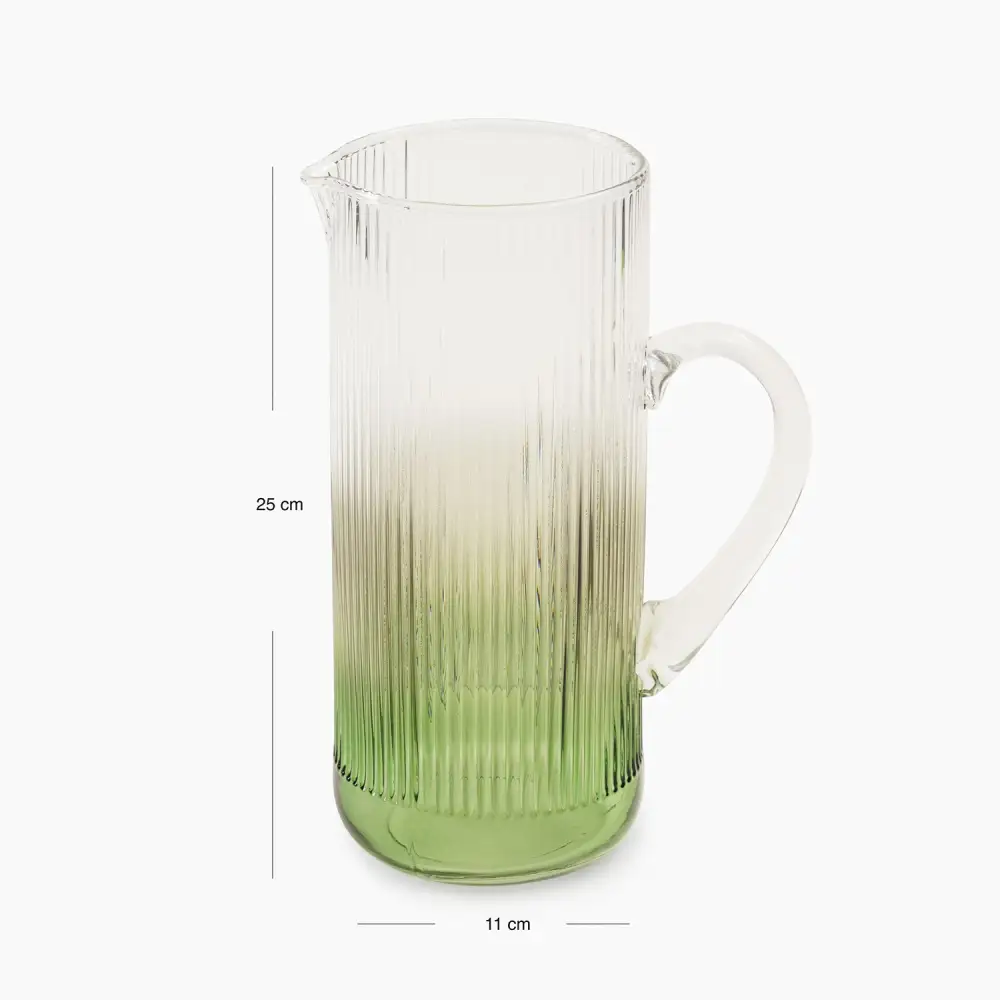Ribbed Ombre Glass Jug