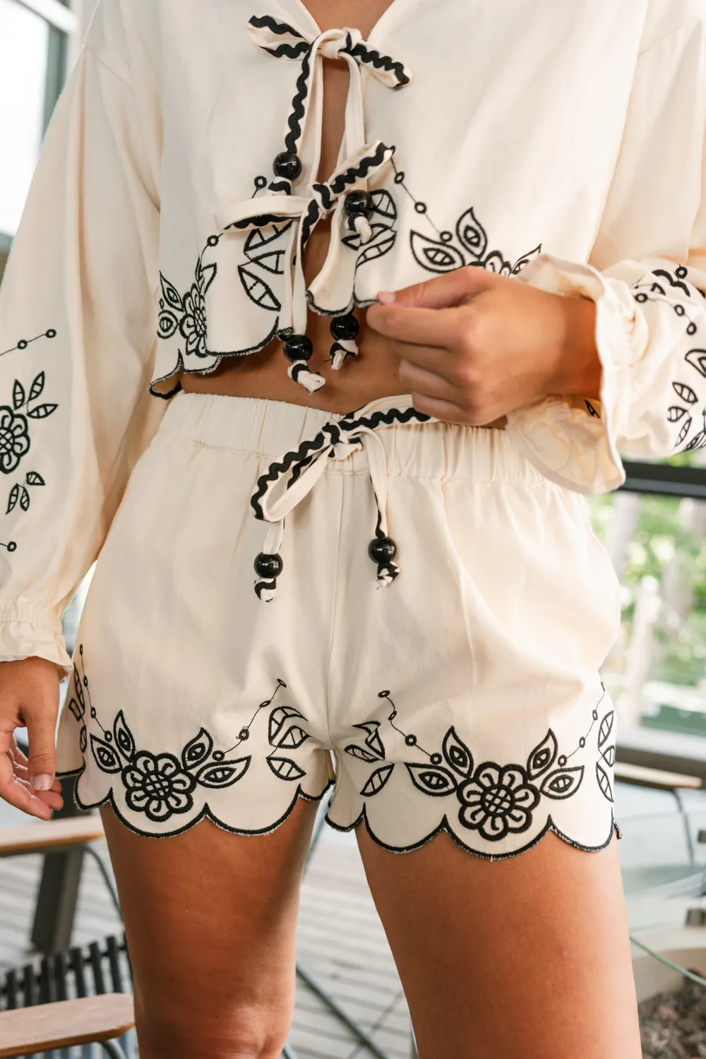 Drawstring Elastic Waist Shorts