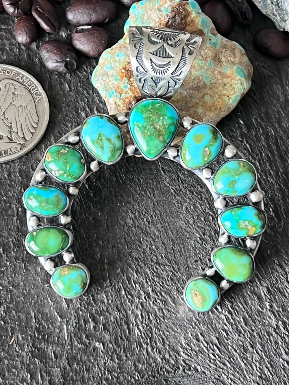 Naja Chain Beaded Turquoise Sterling Silver Pendant