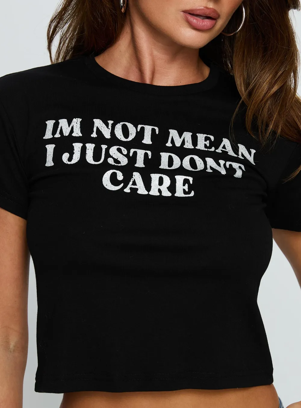 I'm Not Mean Classic Printed Top
