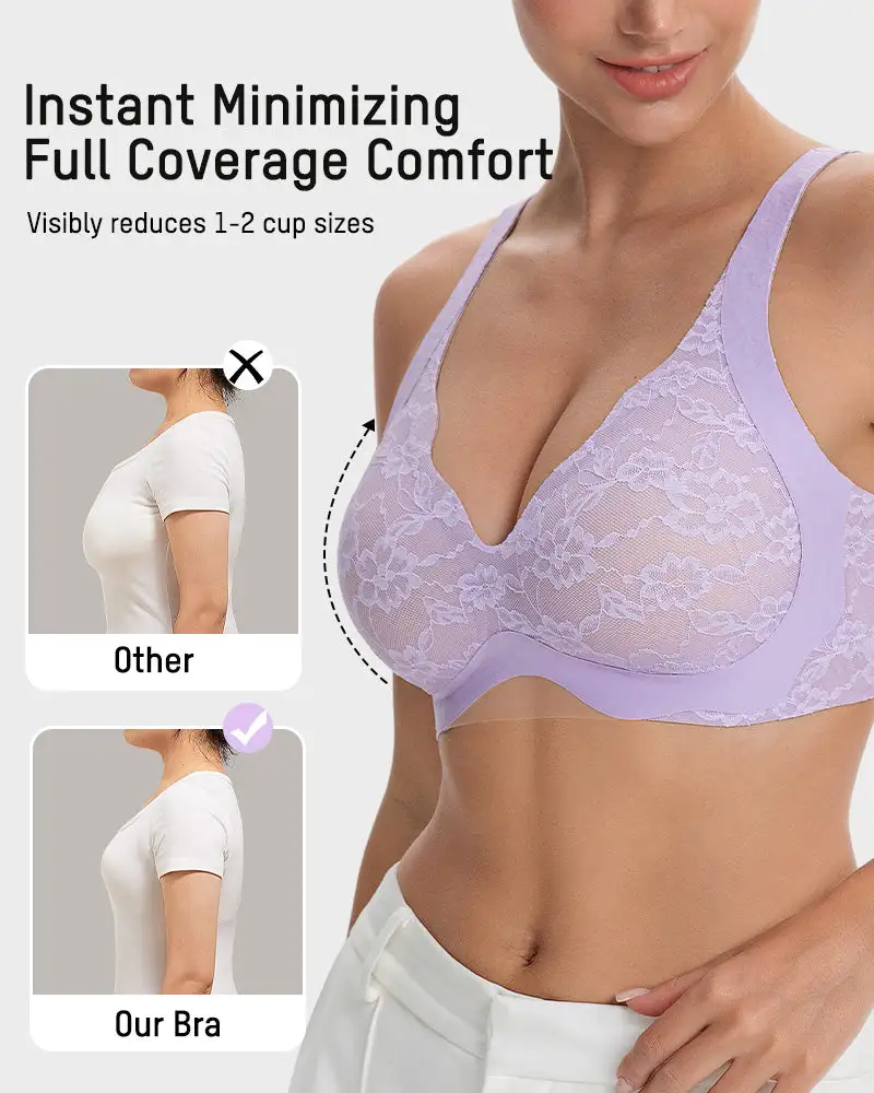 Wireless Lace Full Coverage Minimizer Bra