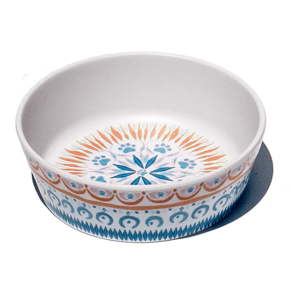 Boho Cat Motif Pet Bowl