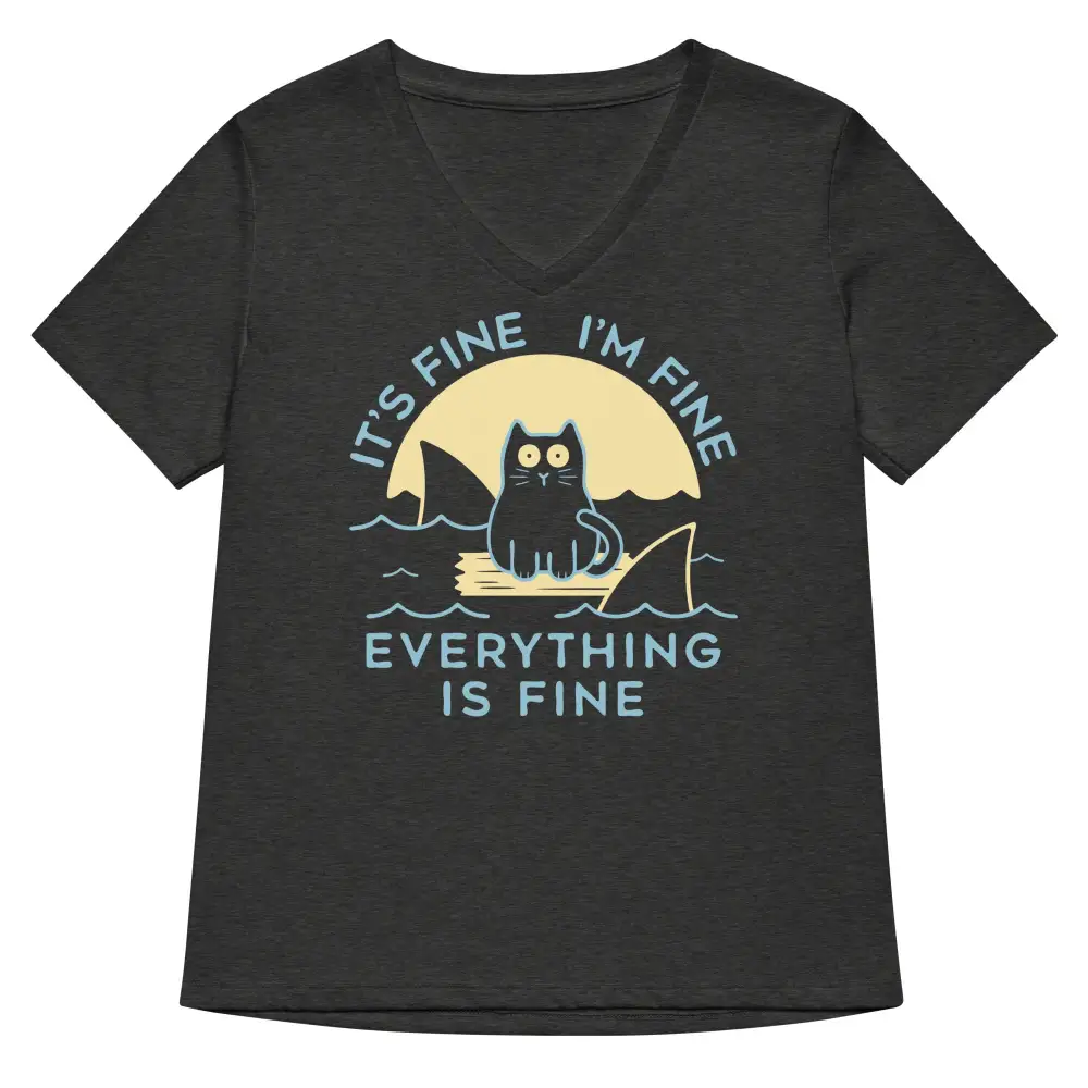 Fine Print V Neck Tee