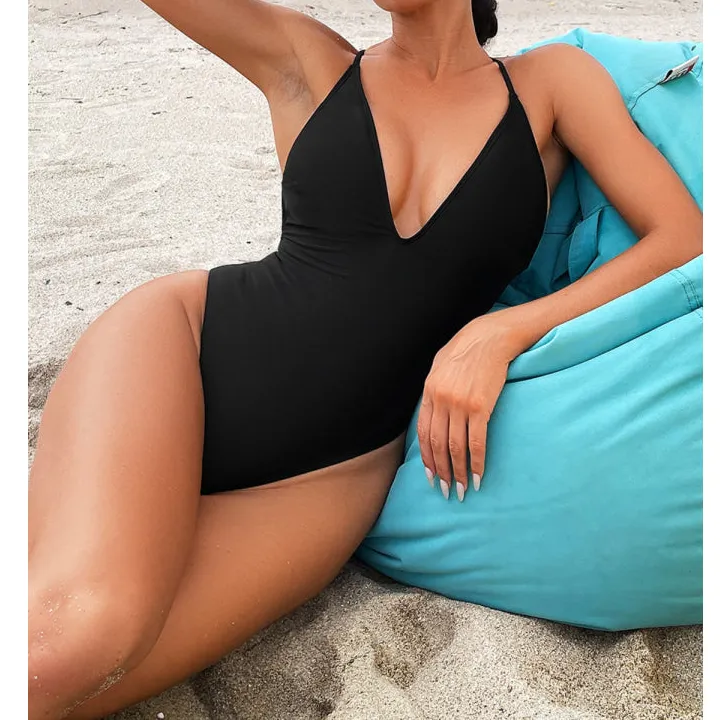 Women's Fresh Cutout Plunge-Neck One-Piece Swimsuit