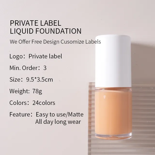 Professional Concealing Foundation Spf Full Coverage Foundations Organic Vegan Sunscreen Makeup Liquid Foundation