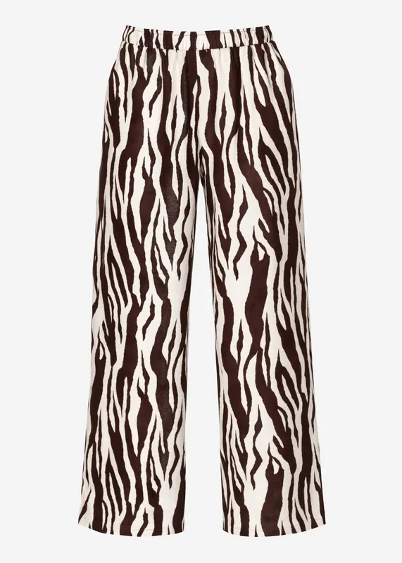 Brown Print Everyday Pants