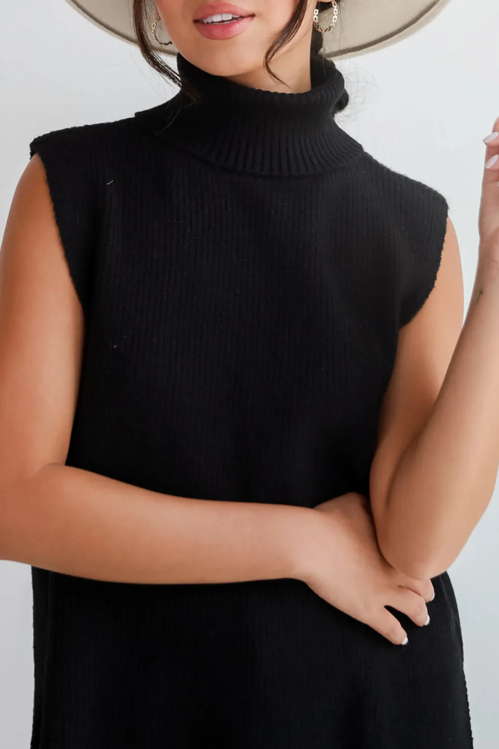 Black Turtleneck Sweater Top