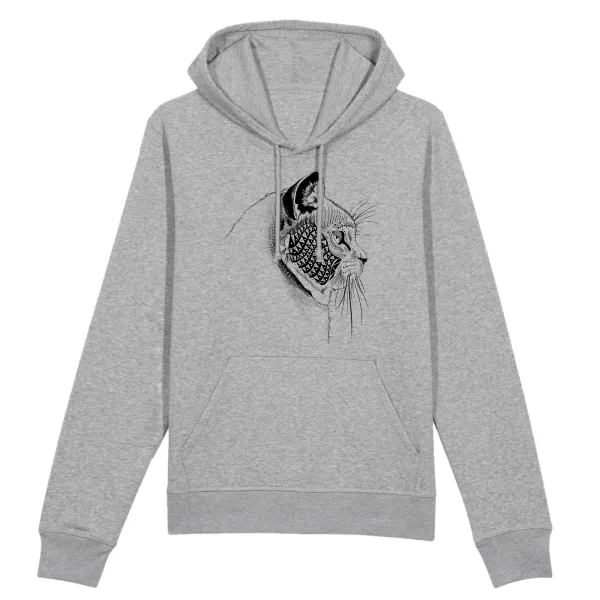 Cat Face Graphic Pullover Hoodie