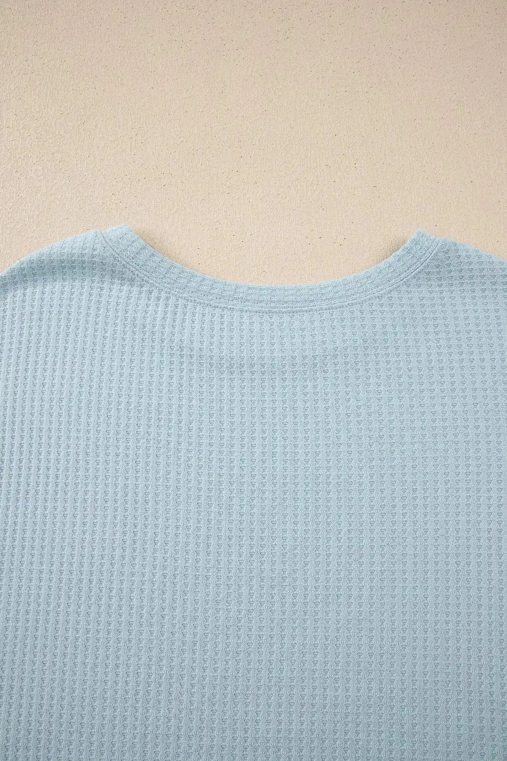 Waffle Knit Lace Detail Floral Top
