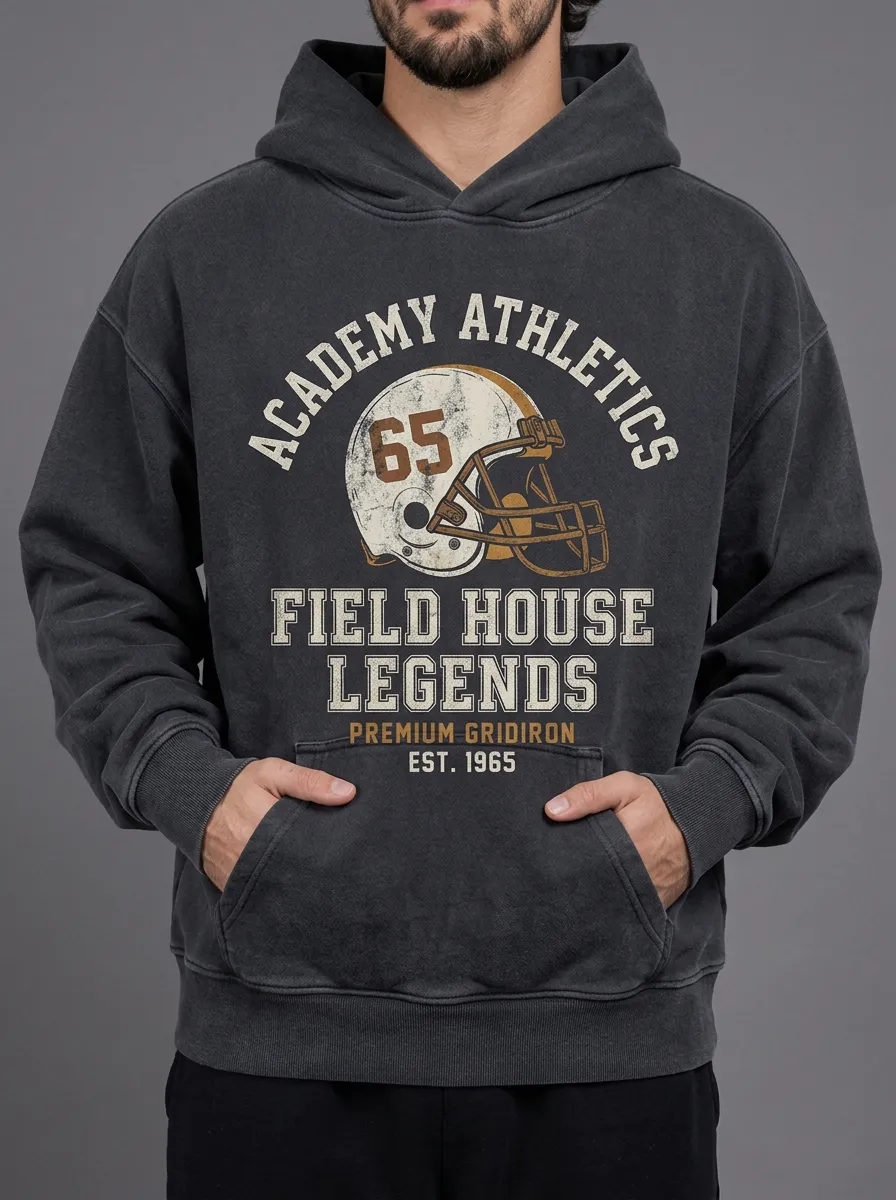 Men's American Football Academy Athletics Helmet Printed Hoodie