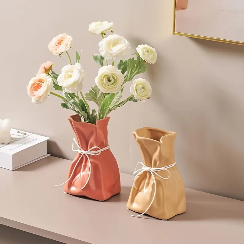 Modern Pleated Ceramic Vase