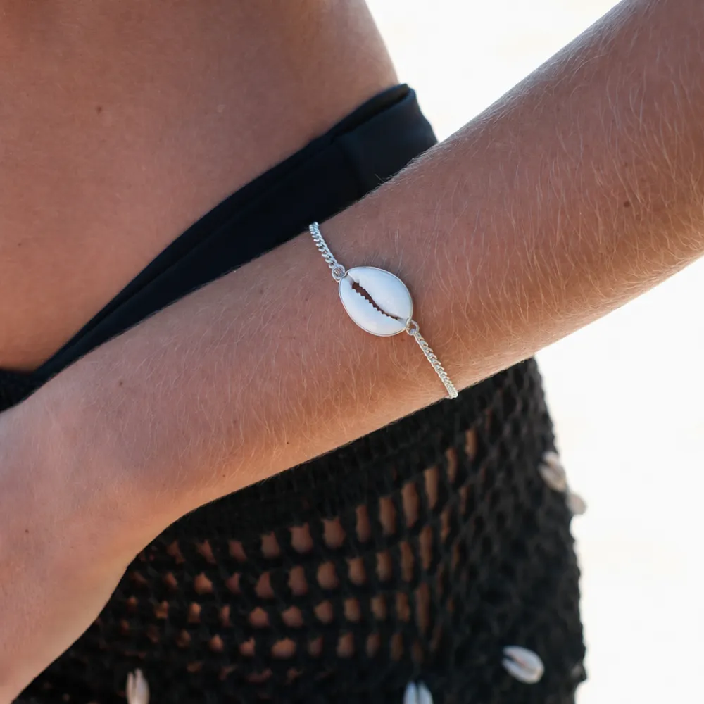 Cowrie Seabreeze Silver Bracelet