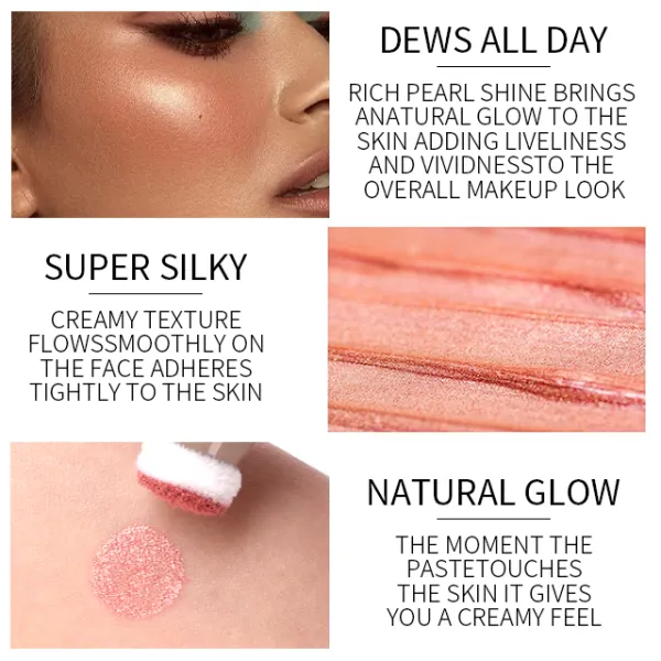 6 Colors Vegan Cruelty Free High Pigment Long Lasting Face And Body Liquid Highlighter