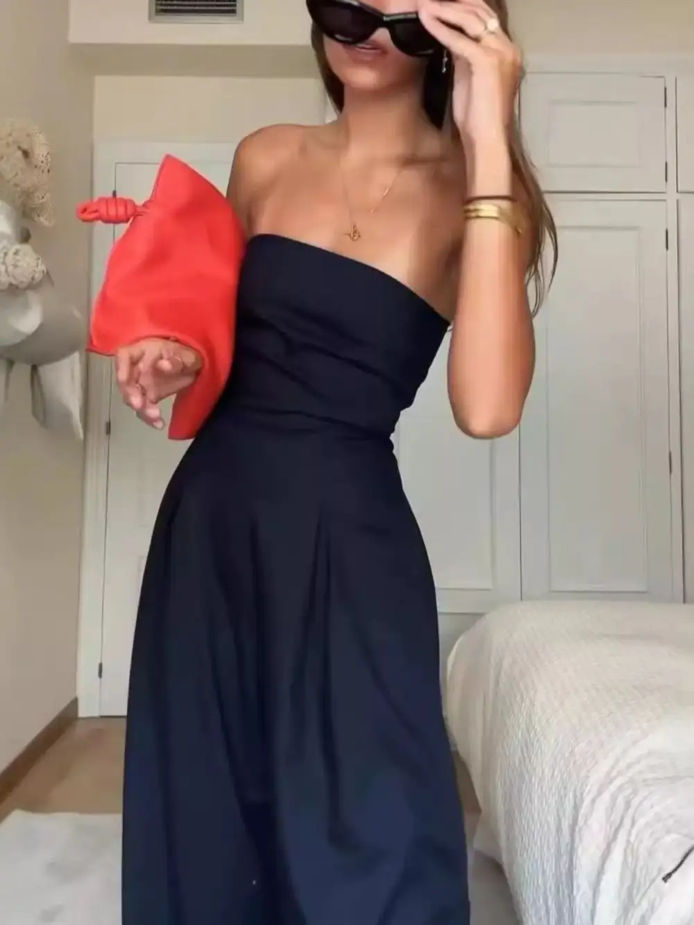 Strapless Wide Leg Jumpsuit