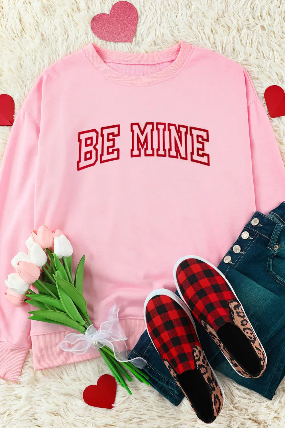 BE MINE Puff Graphic Sweatshirt