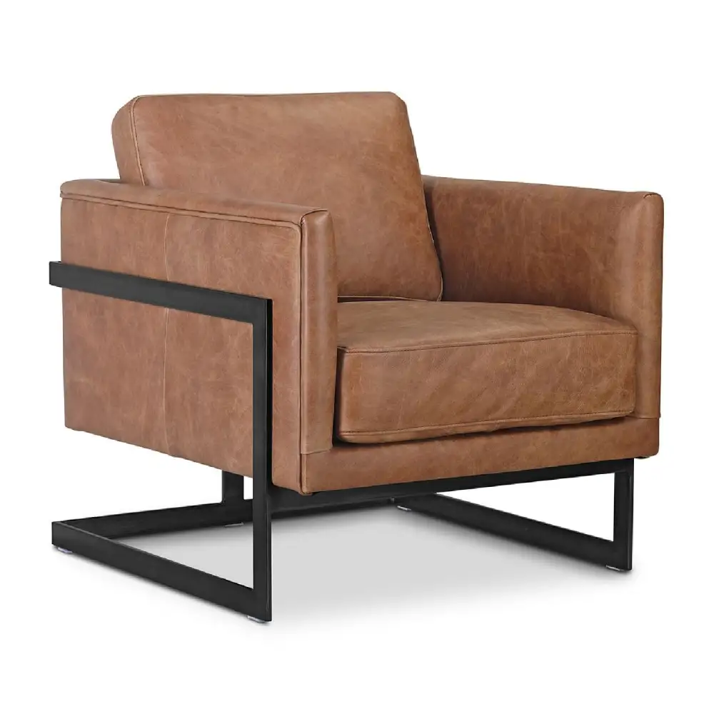 Leather Cantilevered Club Chair