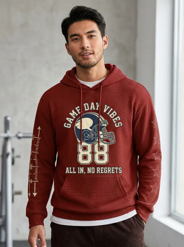 Men's Football Lover Game Day 88 Helmet Printed Hoodie