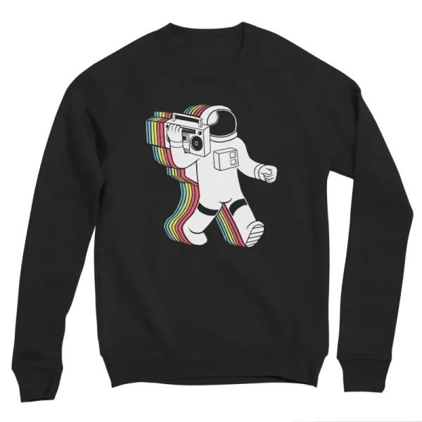 Retro Astronaut Round Neck Sweatshirt