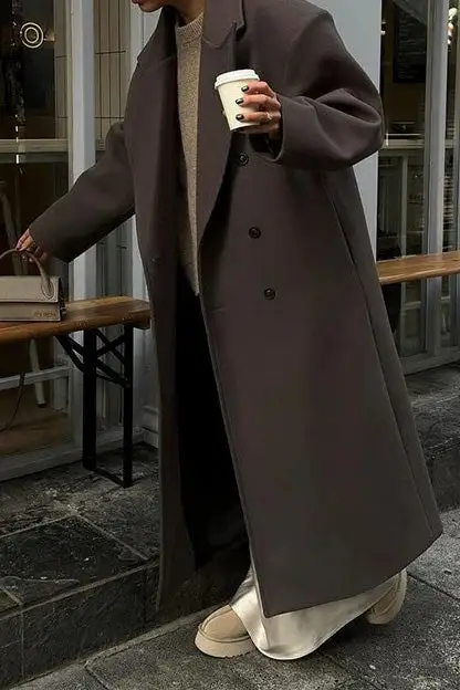 Loose Asymmetrical Leather Coat