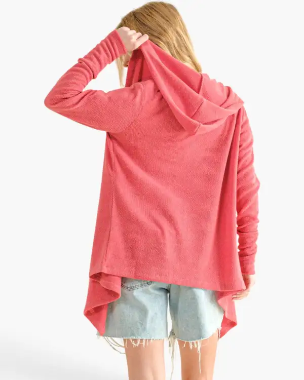 Modern Hooded Open-Front Cardigan