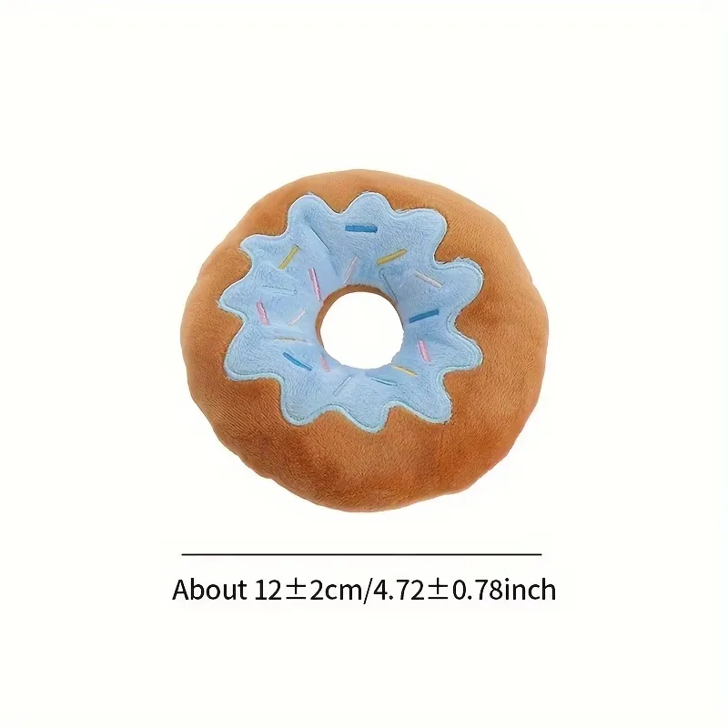 Colorful Plush Donut Dog Toy