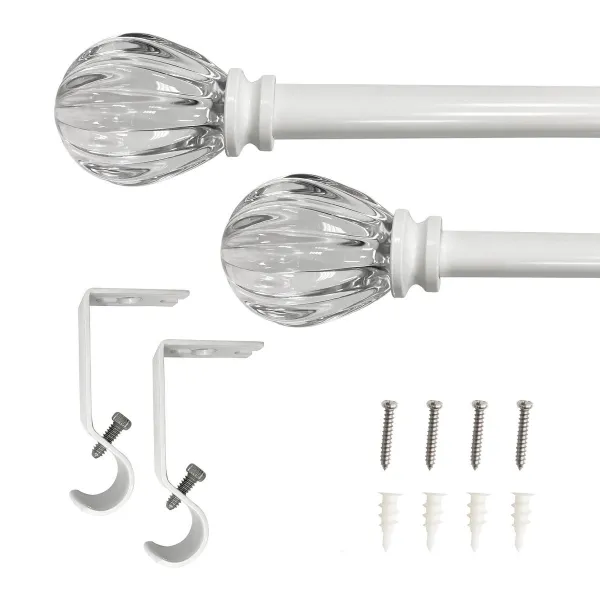 Adjustable Faceted Acrylic Finial Acrylic Curtain Rod