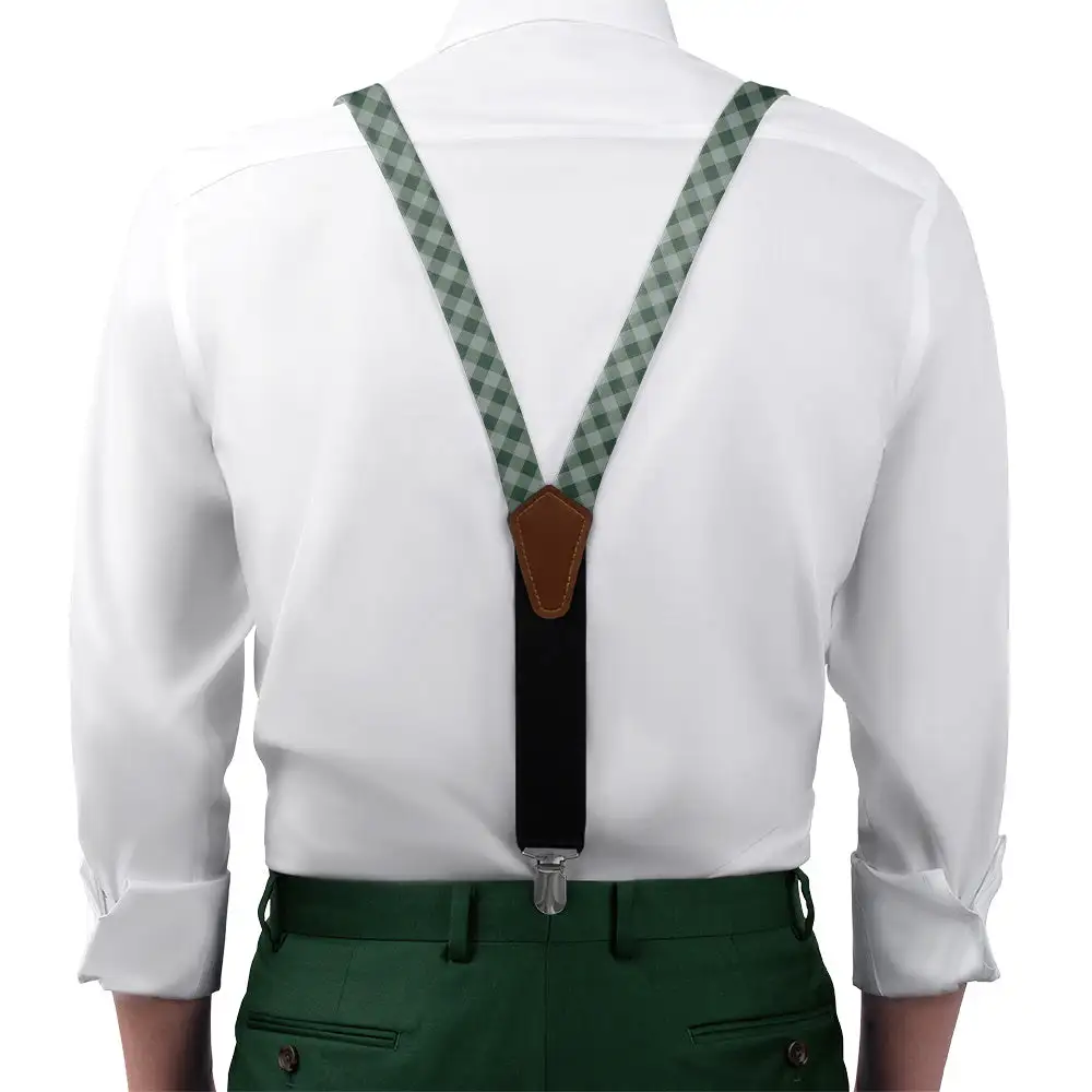 Gingham Plaid Pattern Suspenders