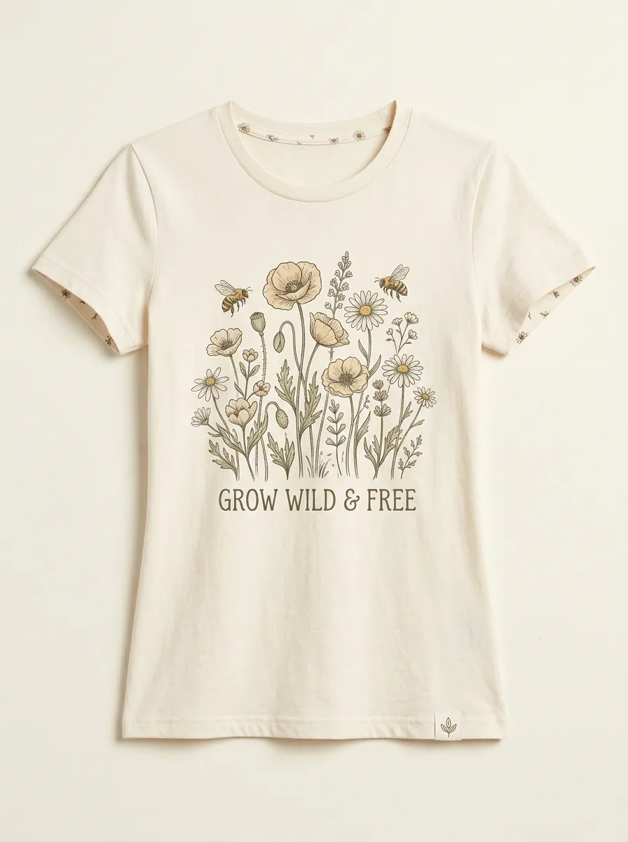 Nature Lover Wildflower Bee T-Shirt