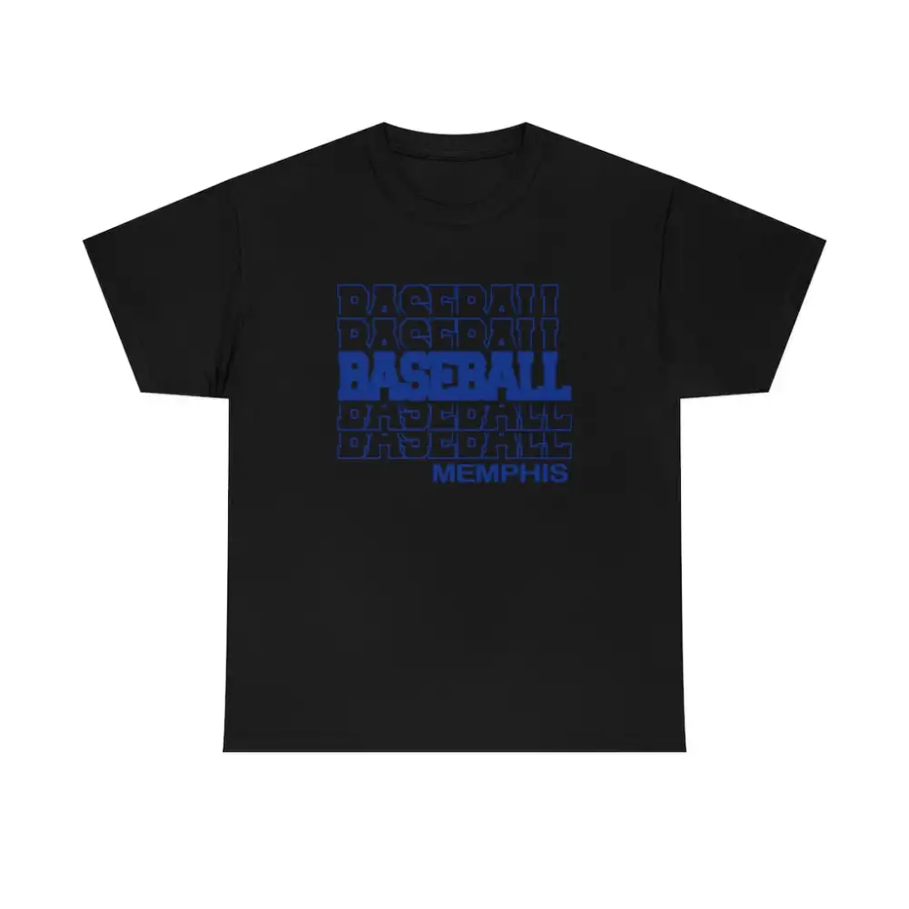 Baseball Memphis in Modern Stacked Lettering T-Shirt