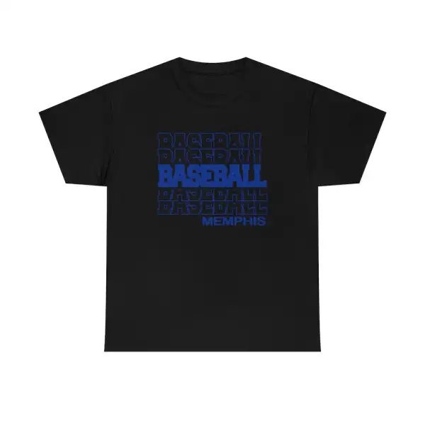 Baseball Memphis in Modern Stacked Lettering T-Shirt