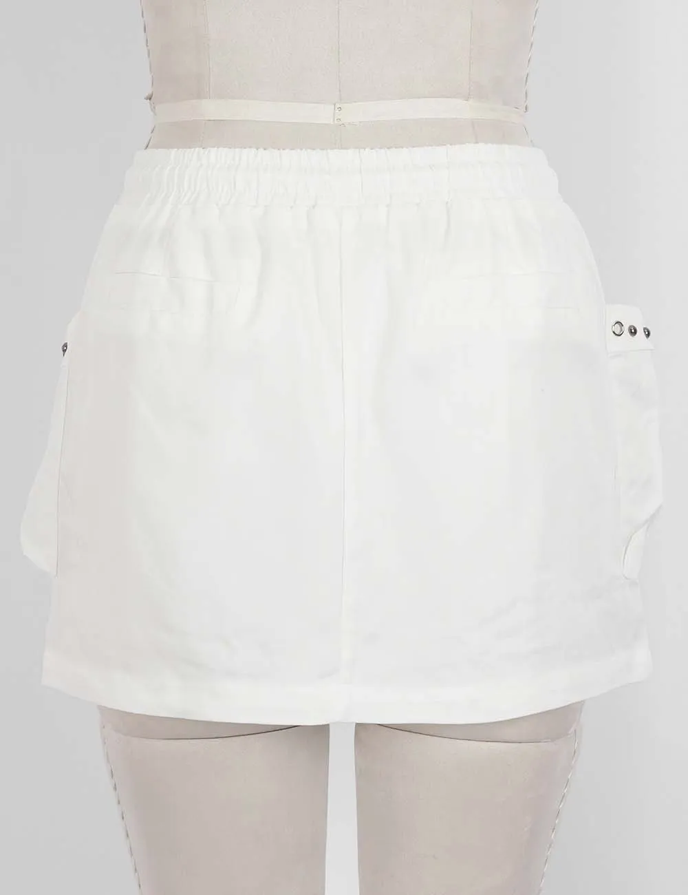 Chic Studded Pocket Drawstring Mini Skorts
