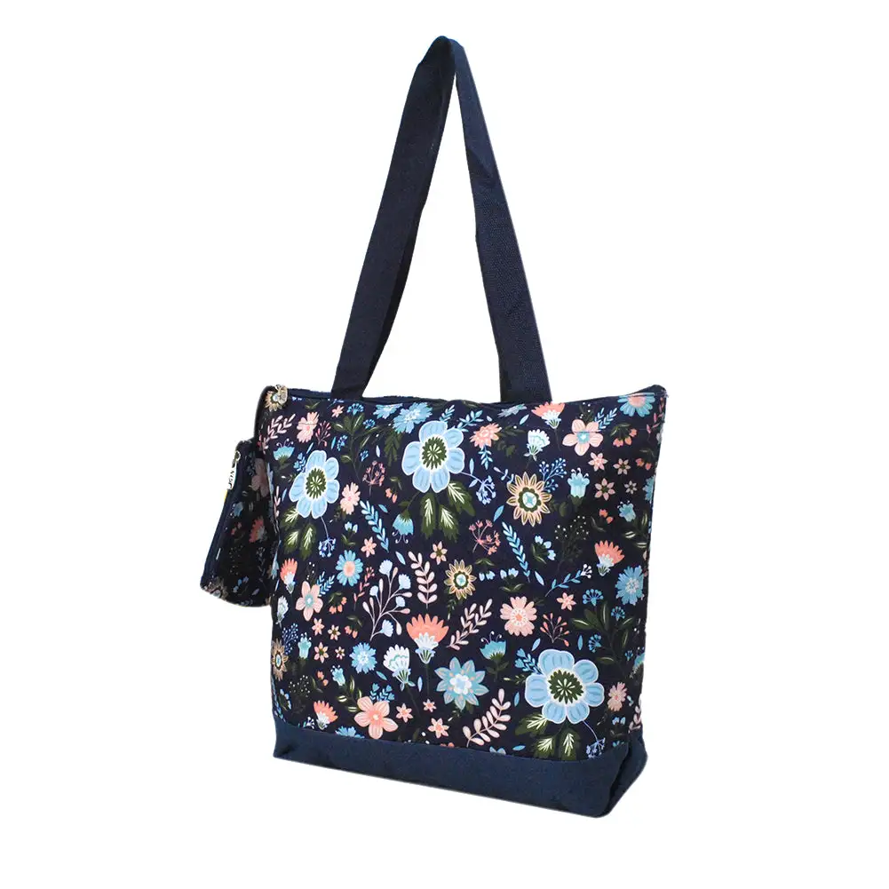 Refined Floral Canvas Tote Bag