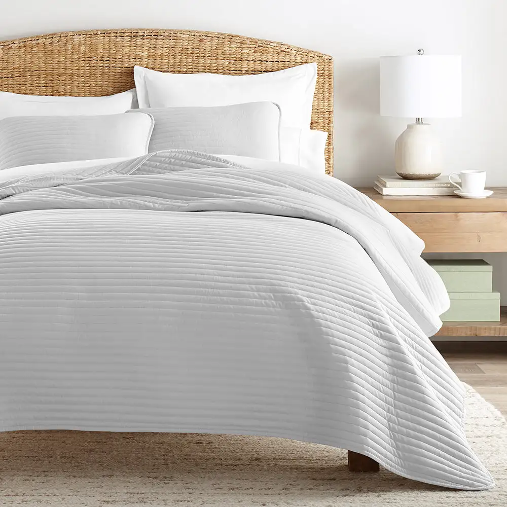 Stripe Stitch Quilted Coverlet Set