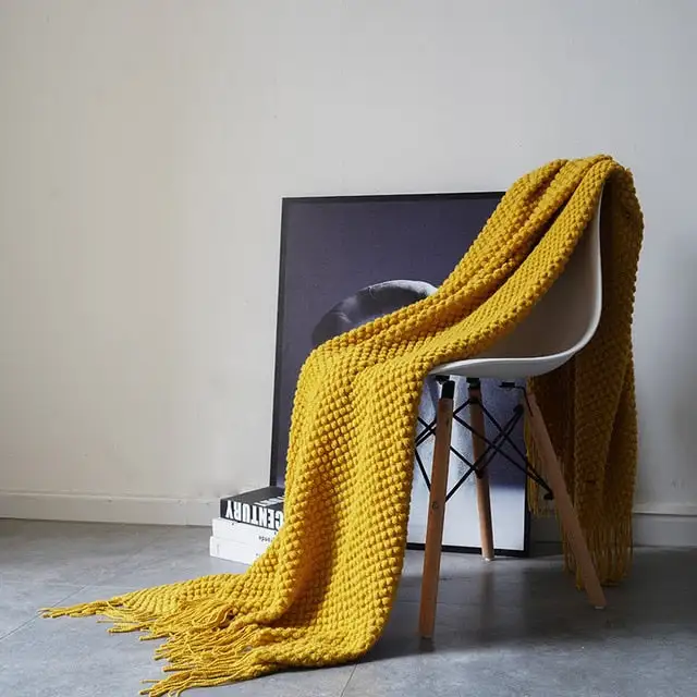 Textured Waffle Knit Throw Blanket