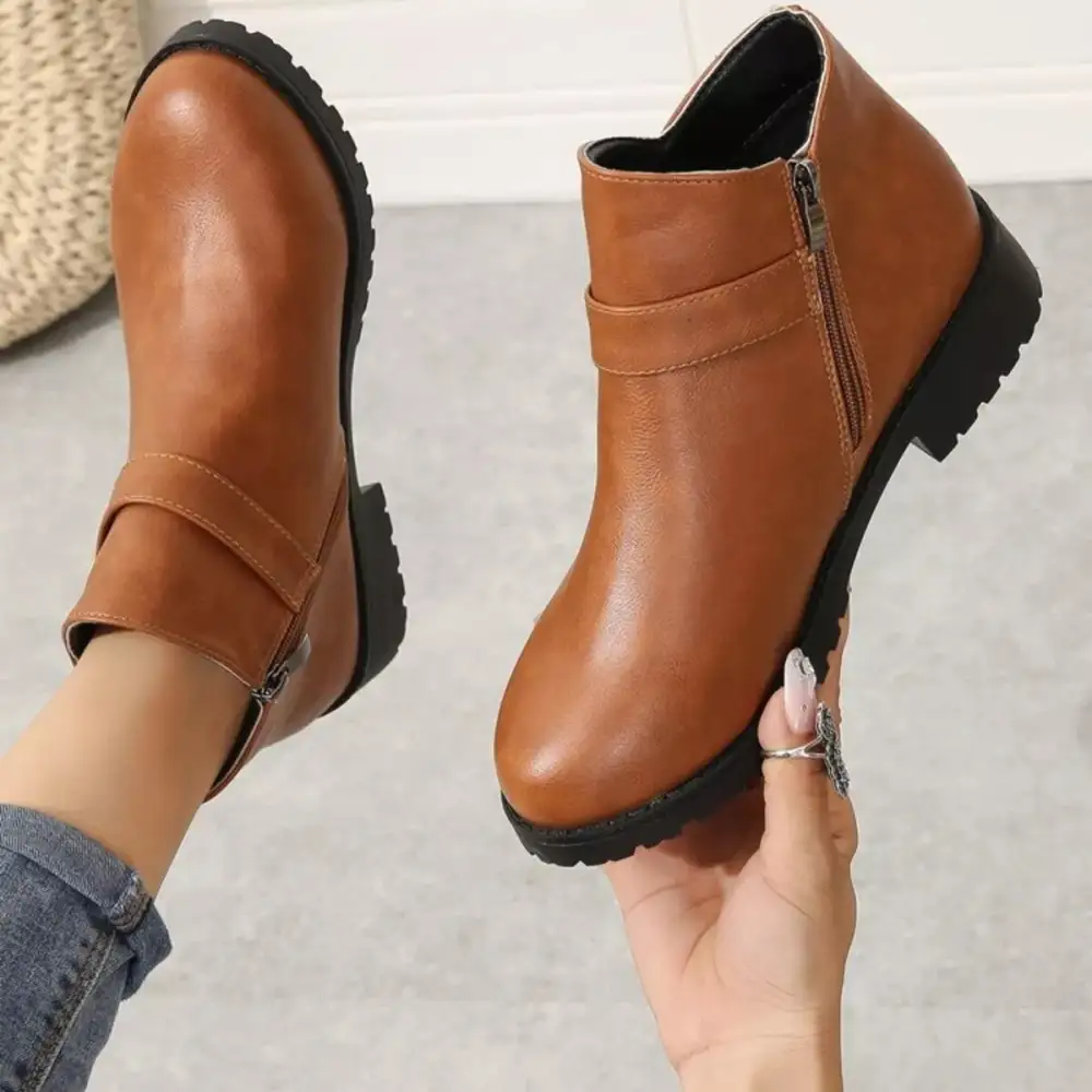 Buckle Accent Ankle Boots
