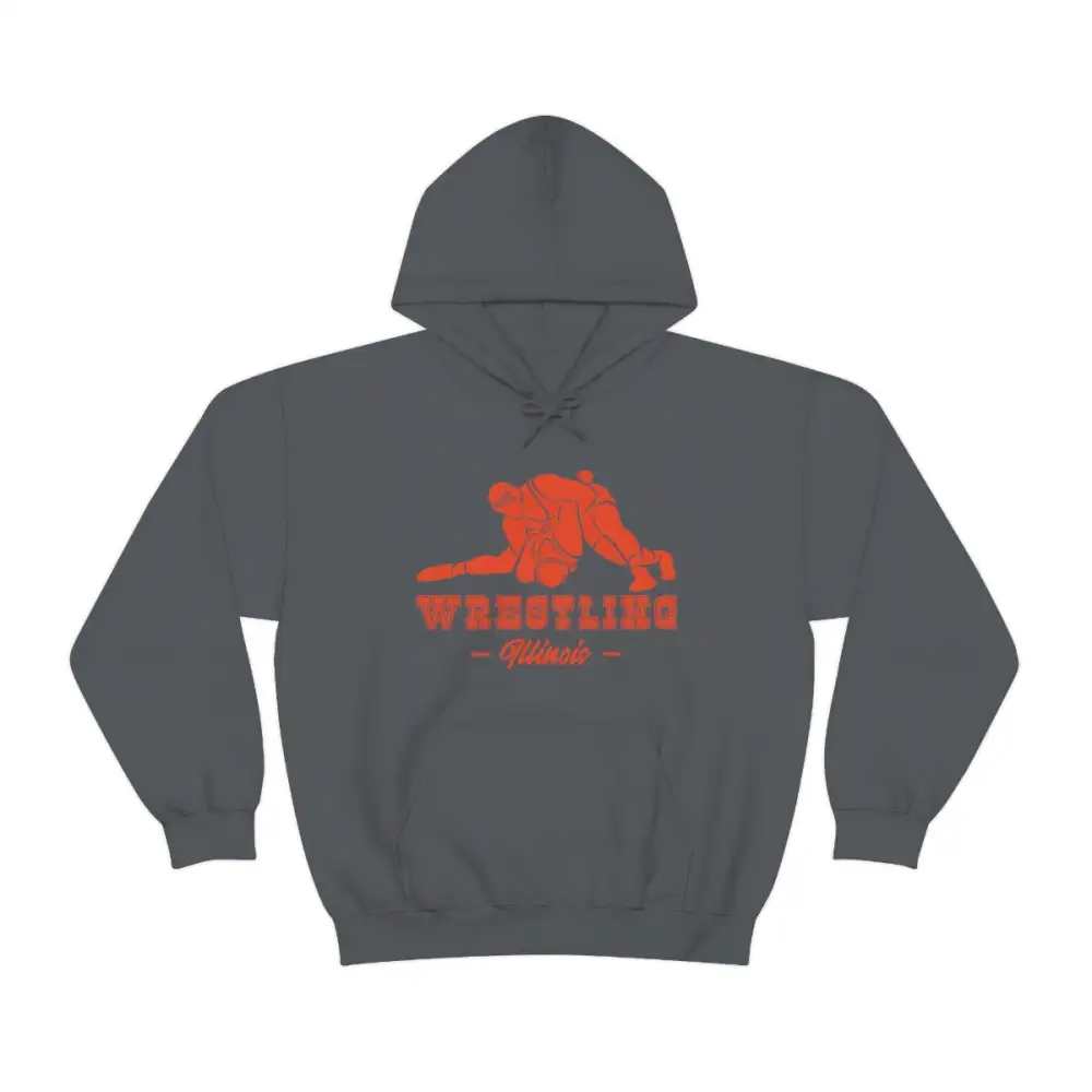Classic Print Wrestling Graphic Pullover Hoodie