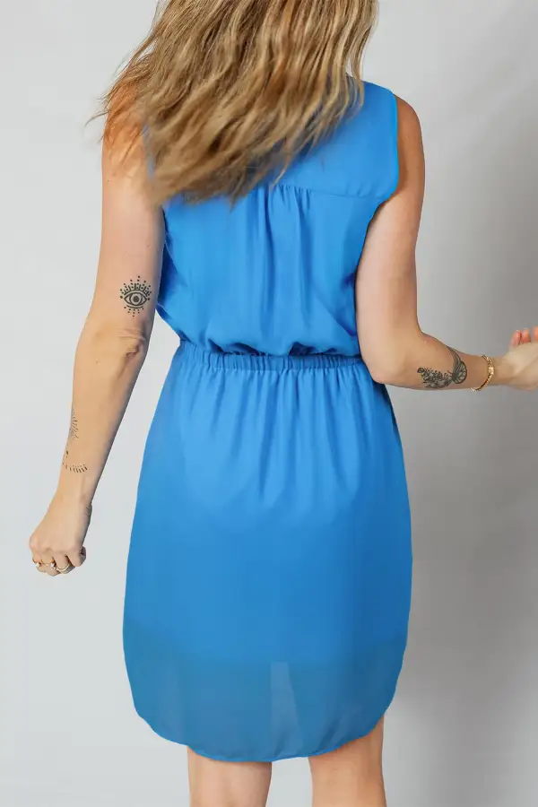 Button Front Collared Mini Dress
