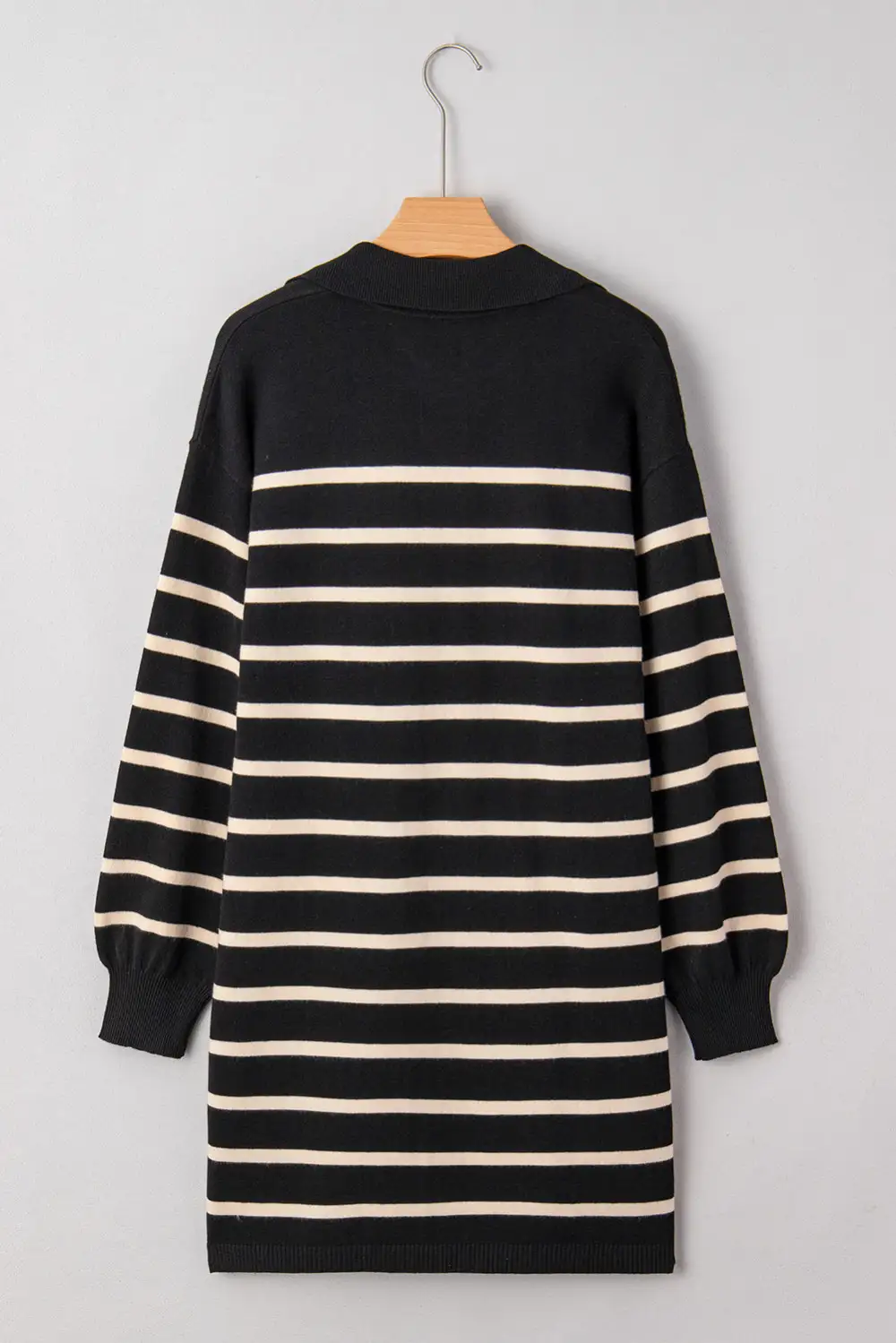Clean Line Striped Puff Sleeve Mini Dress