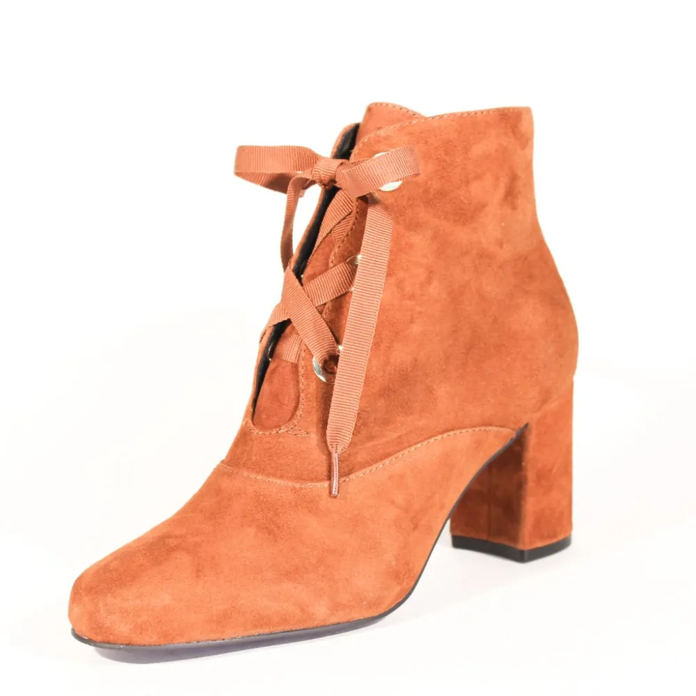 Suede Lace Up Ankle Boots