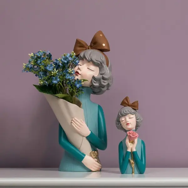 Bow Girl Floral Sculpture