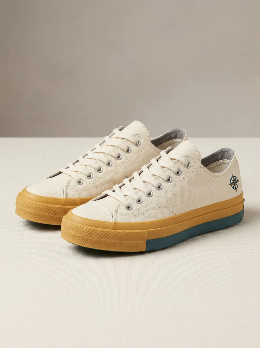 Refined Compass Women's Low-Top Canvas Shoes
