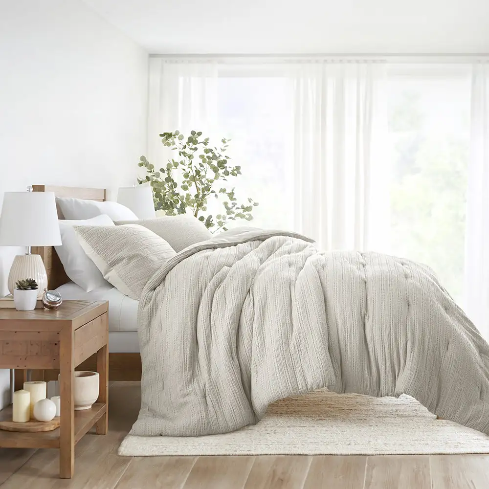 Waffle Textured Down Alternative Comforter Set