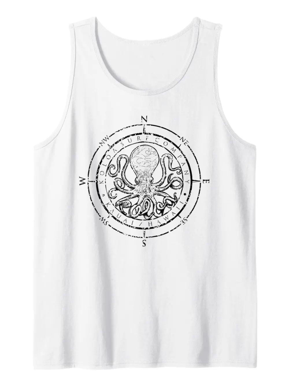Octopus Black Logo Classic Surf Print Tank Top