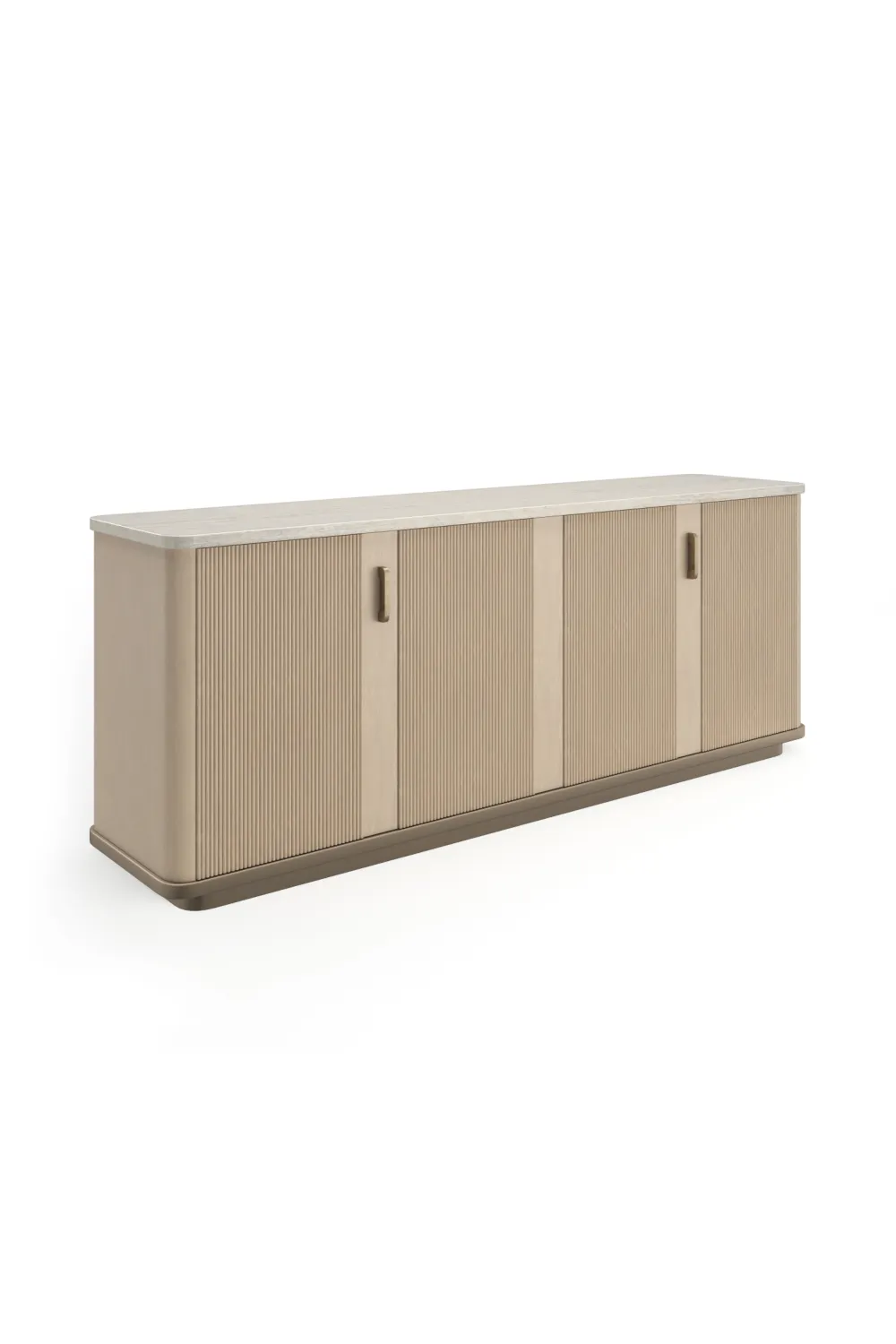 Reeded Oak Four-Door Sideboard