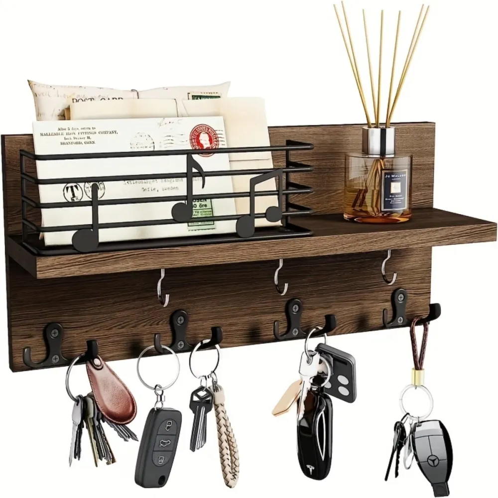 Multifunctional Wall Shelf with Hooks