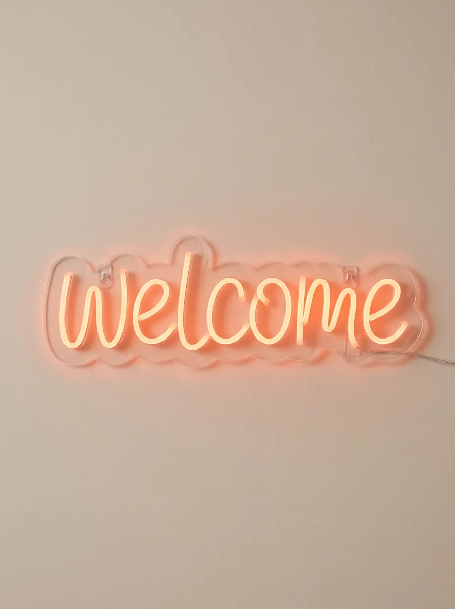 Compact Script Wall Welcome Neon Sign