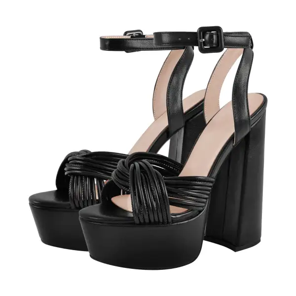 Platform Chunky Heel Ankle Strap Modern Sandals
