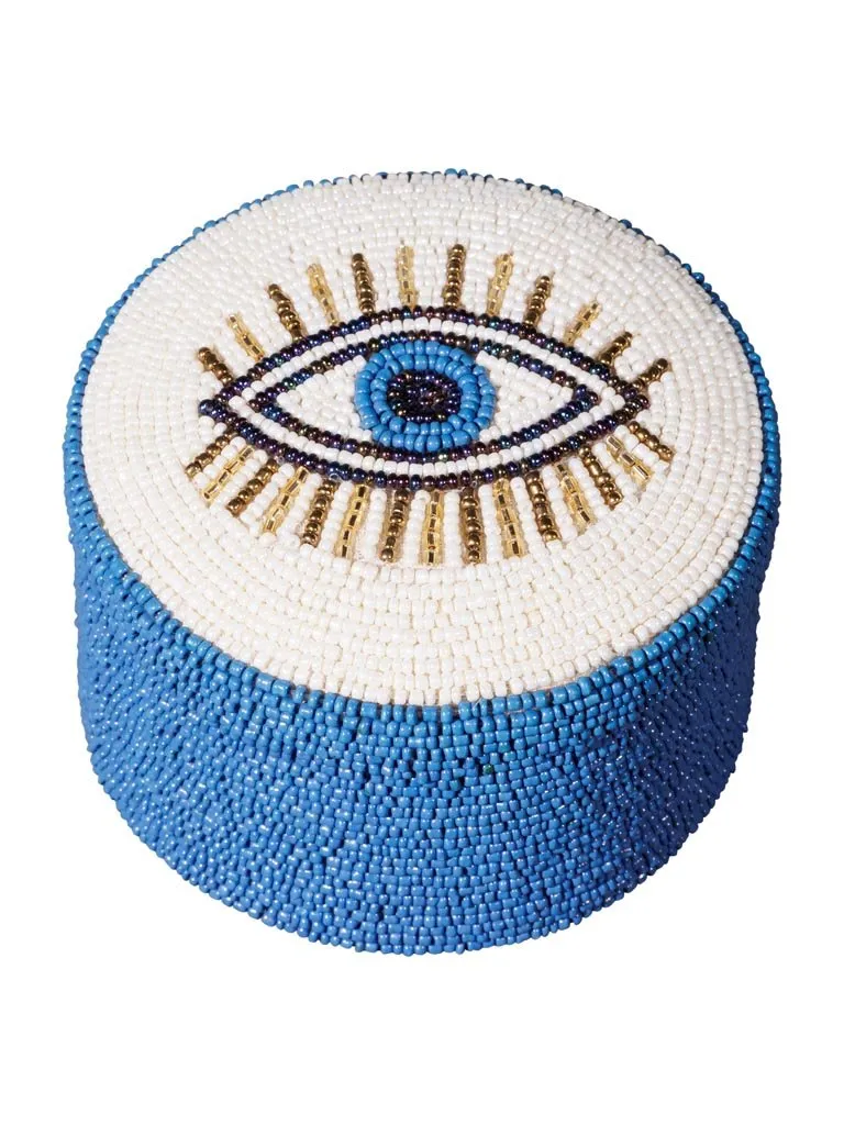 Beaded Round Accent Storage Box